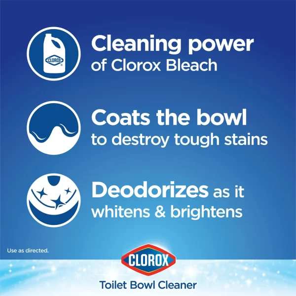 Clorox Toilet Bowl Cleaner w/Bleach, Rain Clean, 24 fl oz - Image 5