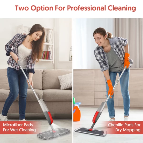 SUGARDAY Microfiber Spray Mops for Floor Cleaning Wet Dry Dust Hardwood Kitchen Floor Mop - Image 4