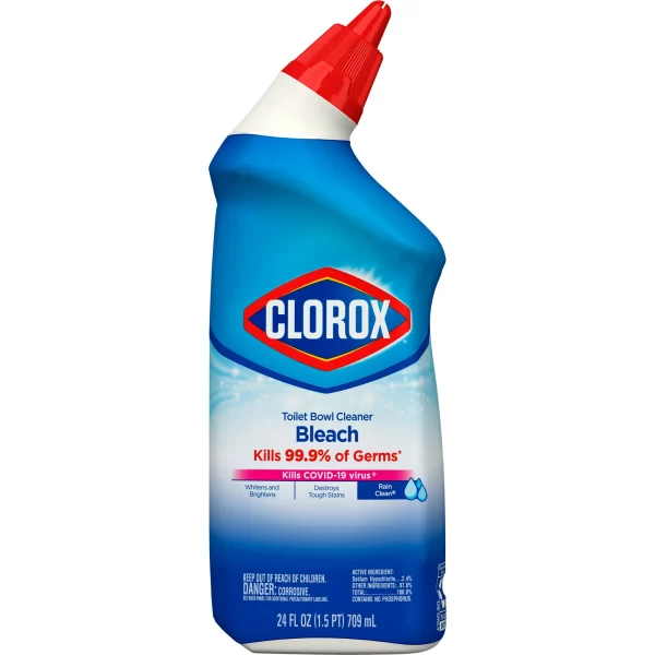 Clorox Toilet Bowl Cleaner w/Bleach, Rain Clean, 24 fl oz - Image 2