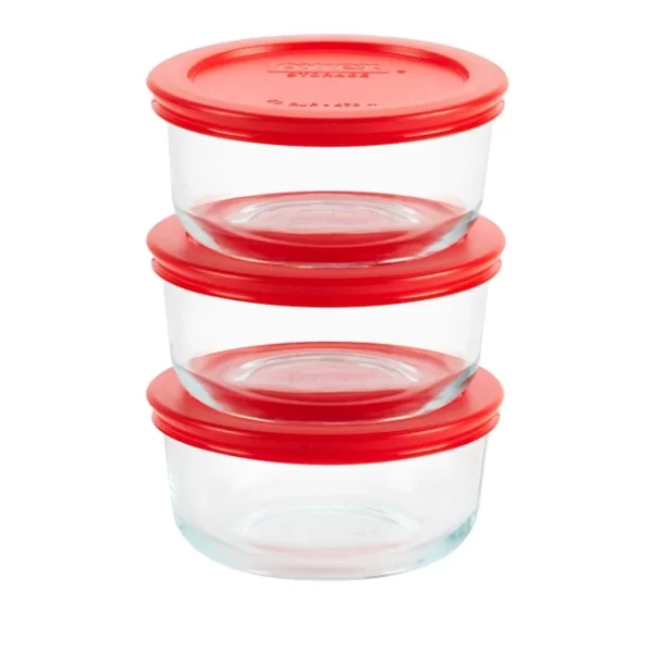 Pyrex Simply Store Round Glass Bakeware, 2 Cup, Set of 3