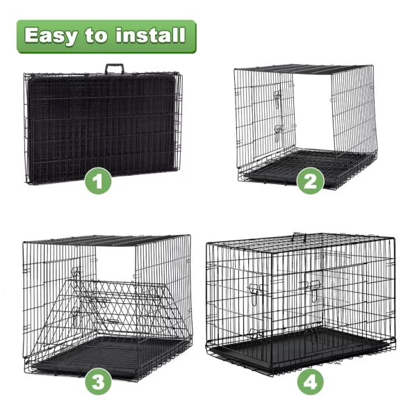 BestPet Double-Door Metal Dog Crate with Divider and Tray, x-Large, 48"L - Image 2