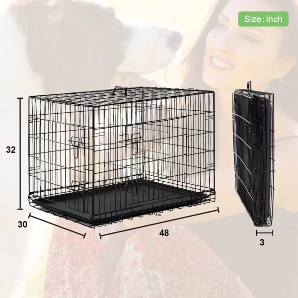 BestPet Double-Door Metal Dog Crate with Divider and Tray, x-Large, 48"L - Image 3