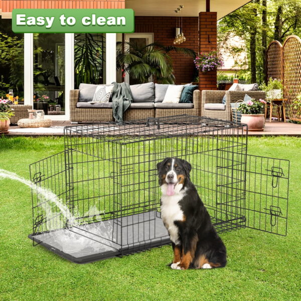 BestPet Double-Door Metal Dog Crate with Divider and Tray, x-Large, 48"L - Image 4