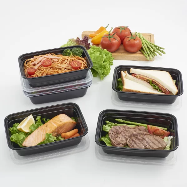 Mainstays 10 Piece Meal Prep Food Storage Containers, Black - Image 5